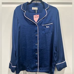 Peter Alexander Navy Satin PJ Set